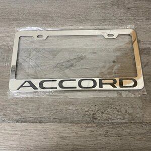 For Accord Shiny Mirror Chrome Finish Stainless Steel Metal License Plate Frame